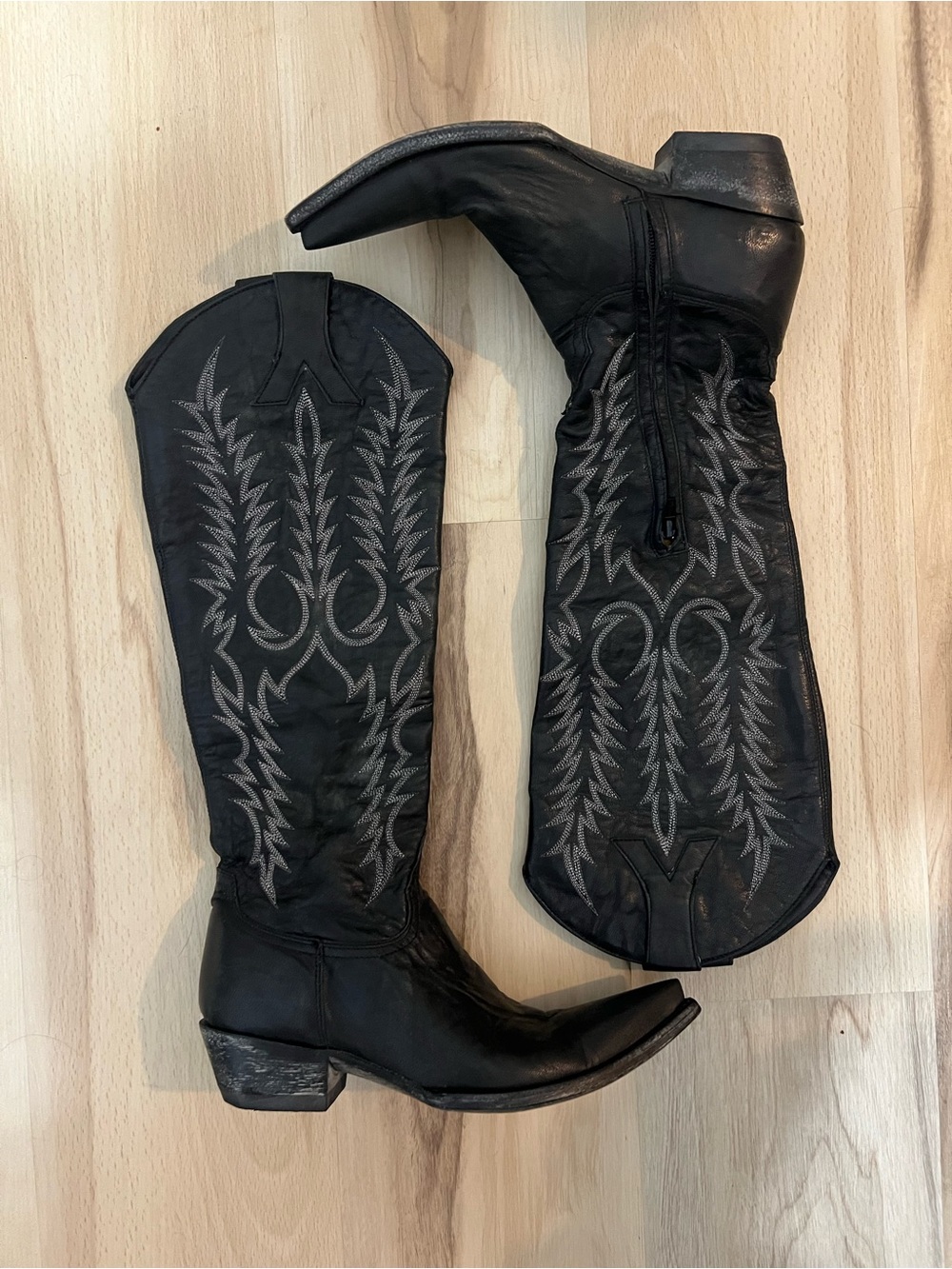 Black Old Gringo Mayra Embroidered Tall Western Boots - Women 8